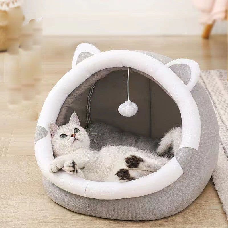 image-Pet cat litter closed cat litter kennel winter plus velvet