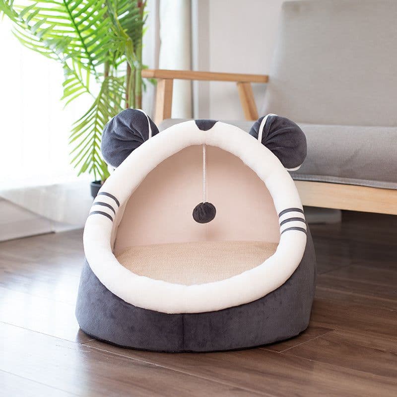 image-Pet cat litter closed cat litter kennel winter plus velvet