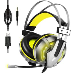 image-Head-mounted illuminated gaming headset