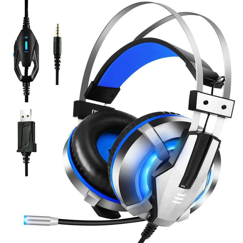 image-Head-mounted illuminated gaming headset
