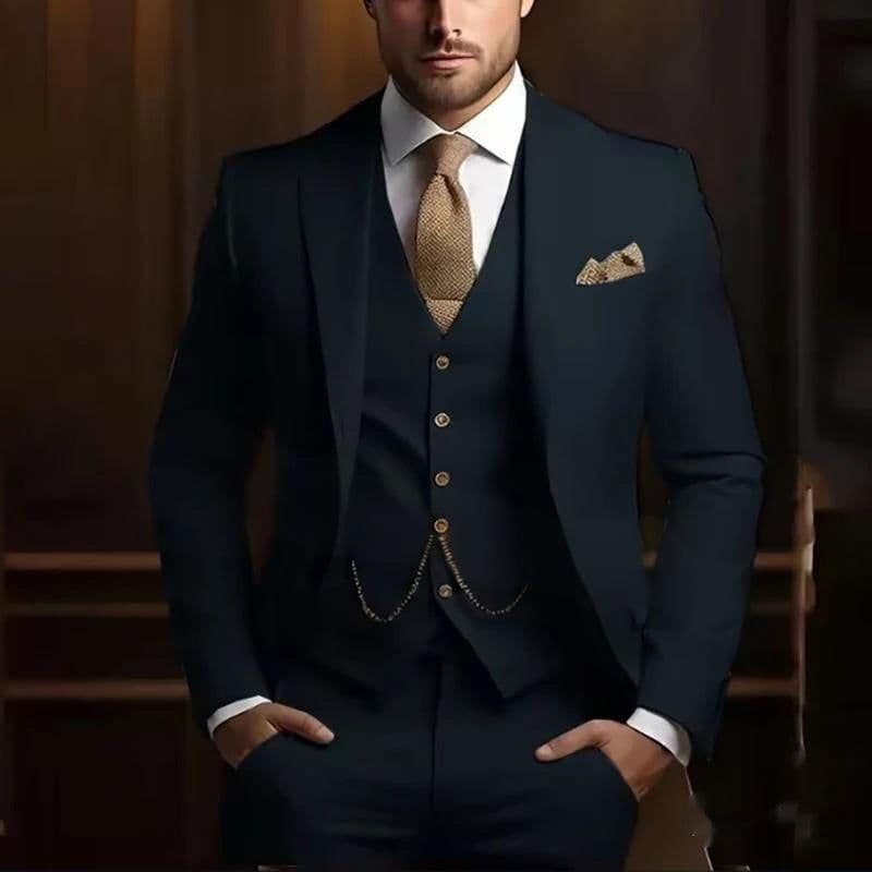image-Men's High-grade Gentleman Temperament Slim Suit