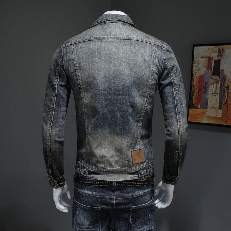 image-Men's Denim Jacket Plus Size Denim Jacket