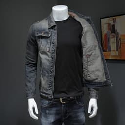 image-Men's Denim Jacket Plus Size Denim Jacket