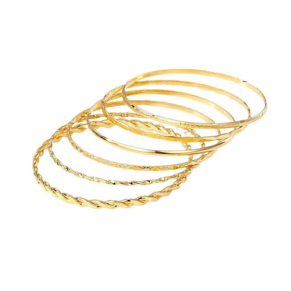 image-5-7pcs Bracelet Set Creative Simple Temperament Lady Twisted Hip Hop Style Bracelet