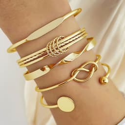 image-5-7pcs Bracelet Set Creative Simple Temperament Lady Twisted Hip Hop Style Bracelet