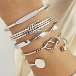 image-5-7pcs Bracelet Set Creative Simple Temperament Lady Twisted Hip Hop Style Bracelet