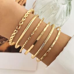 image-5-7pcs Bracelet Set Creative Simple Temperament Lady Twisted Hip Hop Style Bracelet