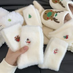 image-Women's Autumn And Winter Style White Mink Fur Christmas Stockings