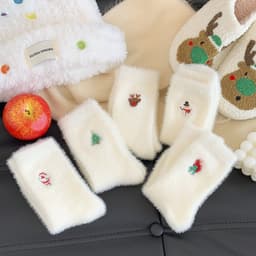 image-Women's Autumn And Winter Style White Mink Fur Christmas Stockings