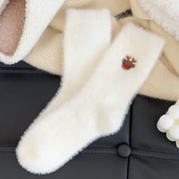 image-Women's Autumn And Winter Style White Mink Fur Christmas Stockings