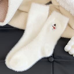 image-Women's Autumn And Winter Style White Mink Fur Christmas Stockings