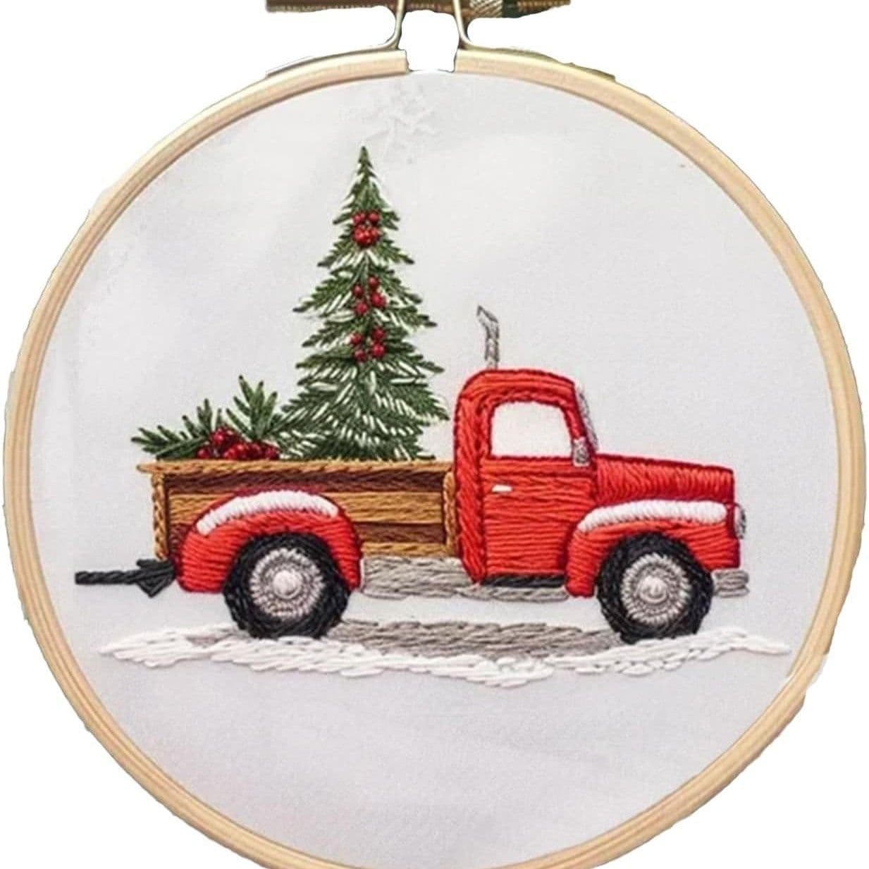 image-Cross-border New Embroidery Christmas Embroidery KIT Christmas KIT Embroidery Handicraft DIY Material