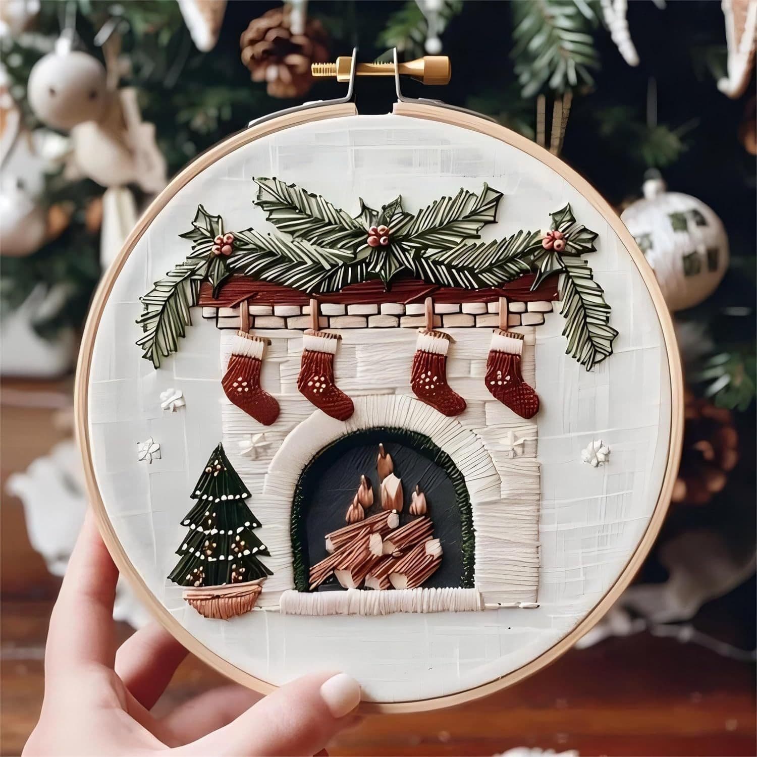 image-Cross-border New Embroidery Christmas Embroidery KIT Christmas KIT Embroidery Handicraft DIY Material