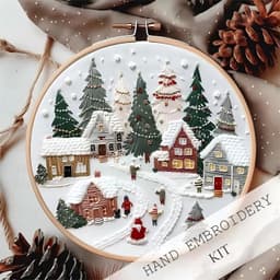 image-Cross-border New Embroidery Christmas Embroidery KIT Christmas KIT Embroidery Handicraft DIY Material