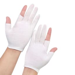 image-Exposed Five-finger White Cotton Gloves Half-finger And Breathable Sweat-absorbent Thin