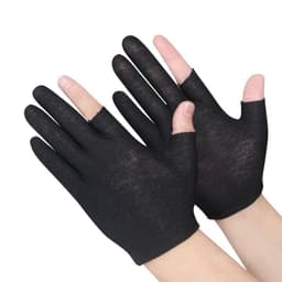 image-Exposed Five-finger White Cotton Gloves Half-finger And Breathable Sweat-absorbent Thin