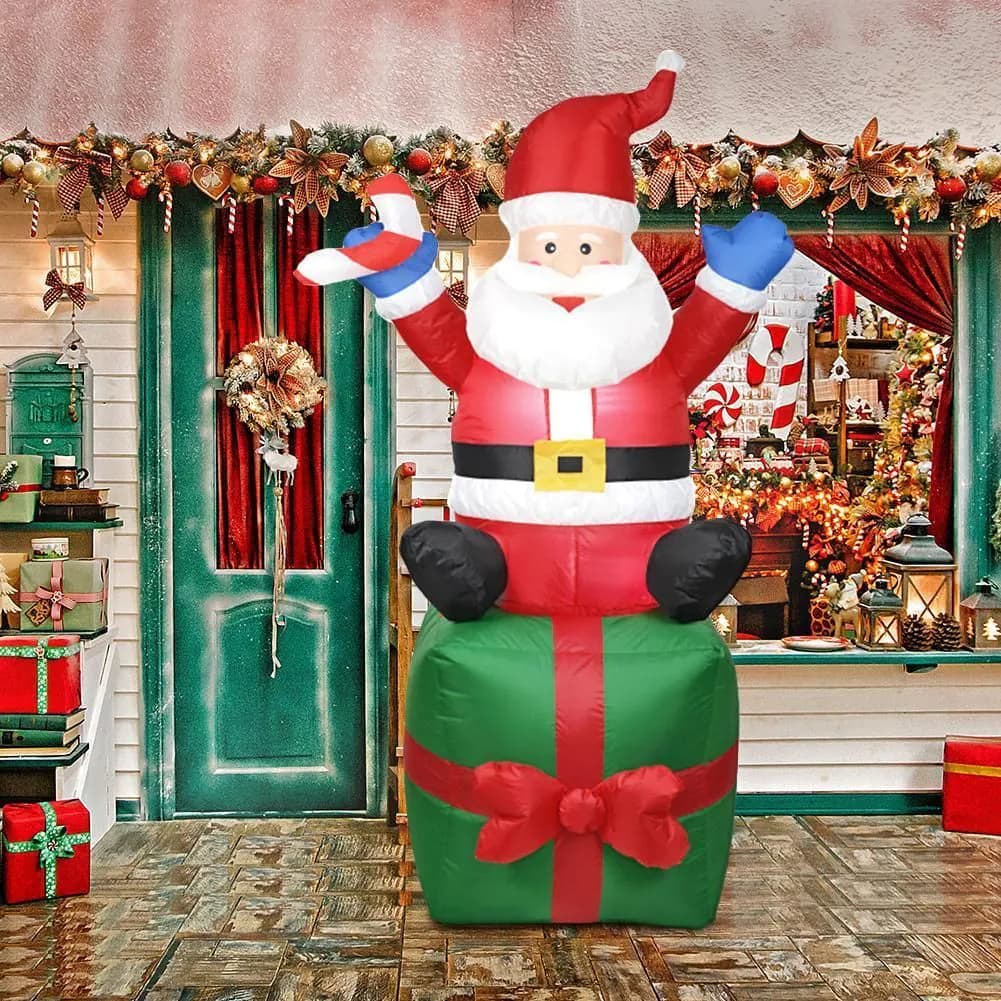 image-Inflatable Doll Night Light Merry Christmas Outdoor Santa Claus New Year Decoration Garden Soldier Toys Arrangement Props