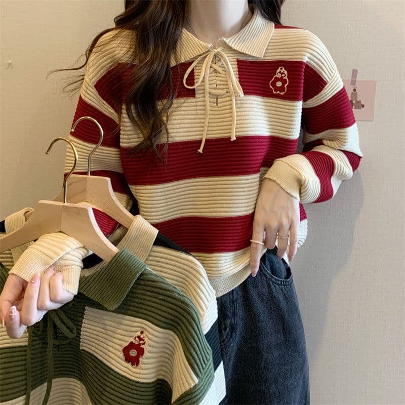 image-Autumn New Fashion Striped Clothes Women