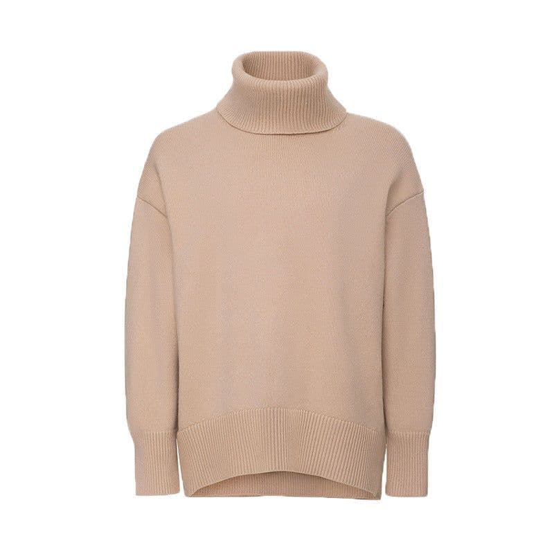 image-Women's Fashionable All-match Solid Color Turtleneck Sweater