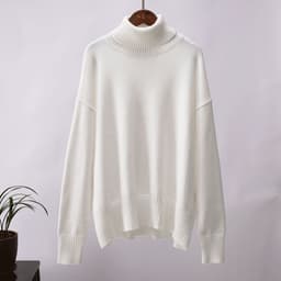 image-Women's Fashionable All-match Solid Color Turtleneck Sweater