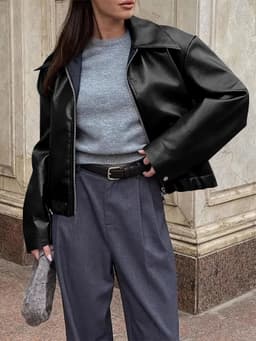 image-Retro Biker's Style Wine Red European And American Handsome Matte Leather Jacket Coat