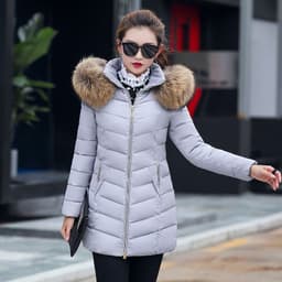 image-Fur collar down cotton