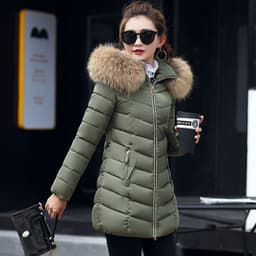 image-Fur collar down cotton
