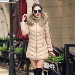 image-Fur collar down cotton