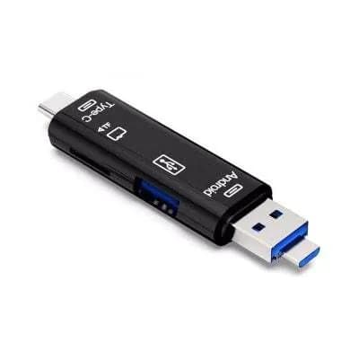 image-Type-C Micro USB To OTG Hub Adapter With TF Card Reader