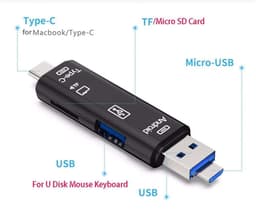 image-Type-C Micro USB To OTG Hub Adapter With TF Card Reader