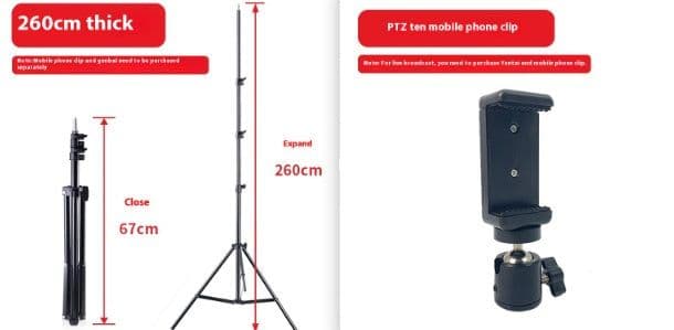 image-Mobile Live Streaming Photography Telescopic Fill Light Bracket