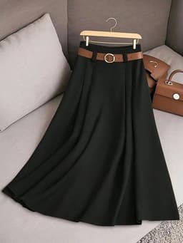 image-Women's Casual Pleated Skirt Can Be Printed