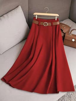 image-Women's Casual Pleated Skirt Can Be Printed