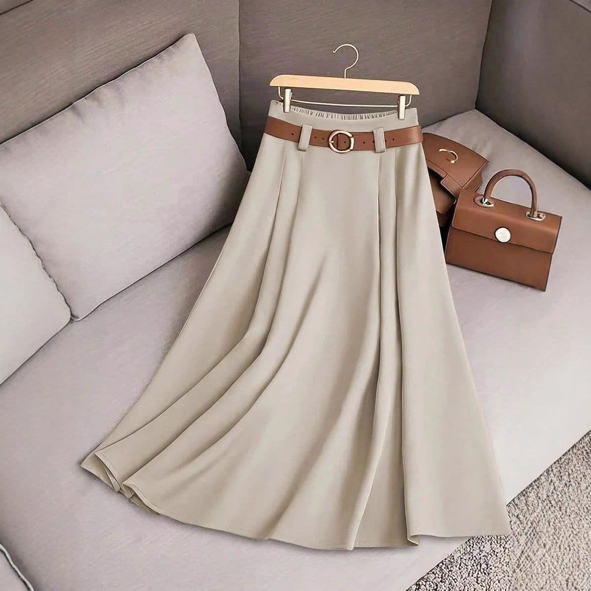 image-Women's Casual Pleated Skirt Can Be Printed