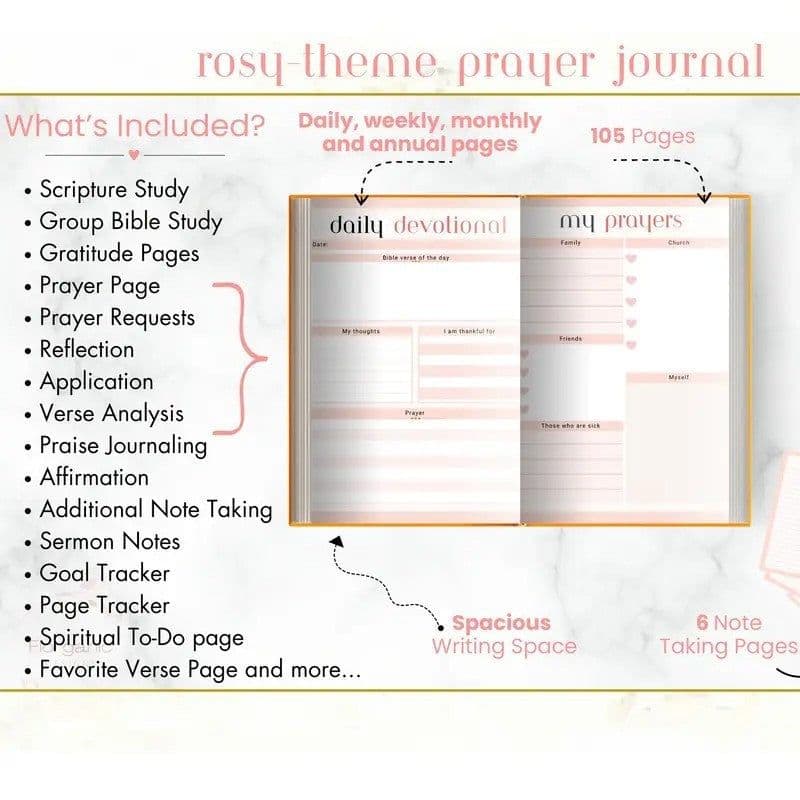 image-Prayer Diary Bible Learning And Gratitude Tracking Notebook