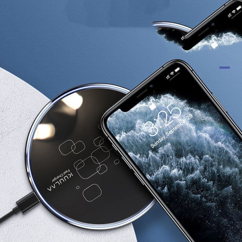 image-Wireless Charger Desktop Disc Ultra-thin Fast Charge Mobile Phone Wireless Charger
