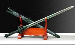 image-Green Green Dragon Longquan Sword Green Bamboo Fengyun Sword High-Manganese Steel Blade Self-Defense Cold Weapon Item
