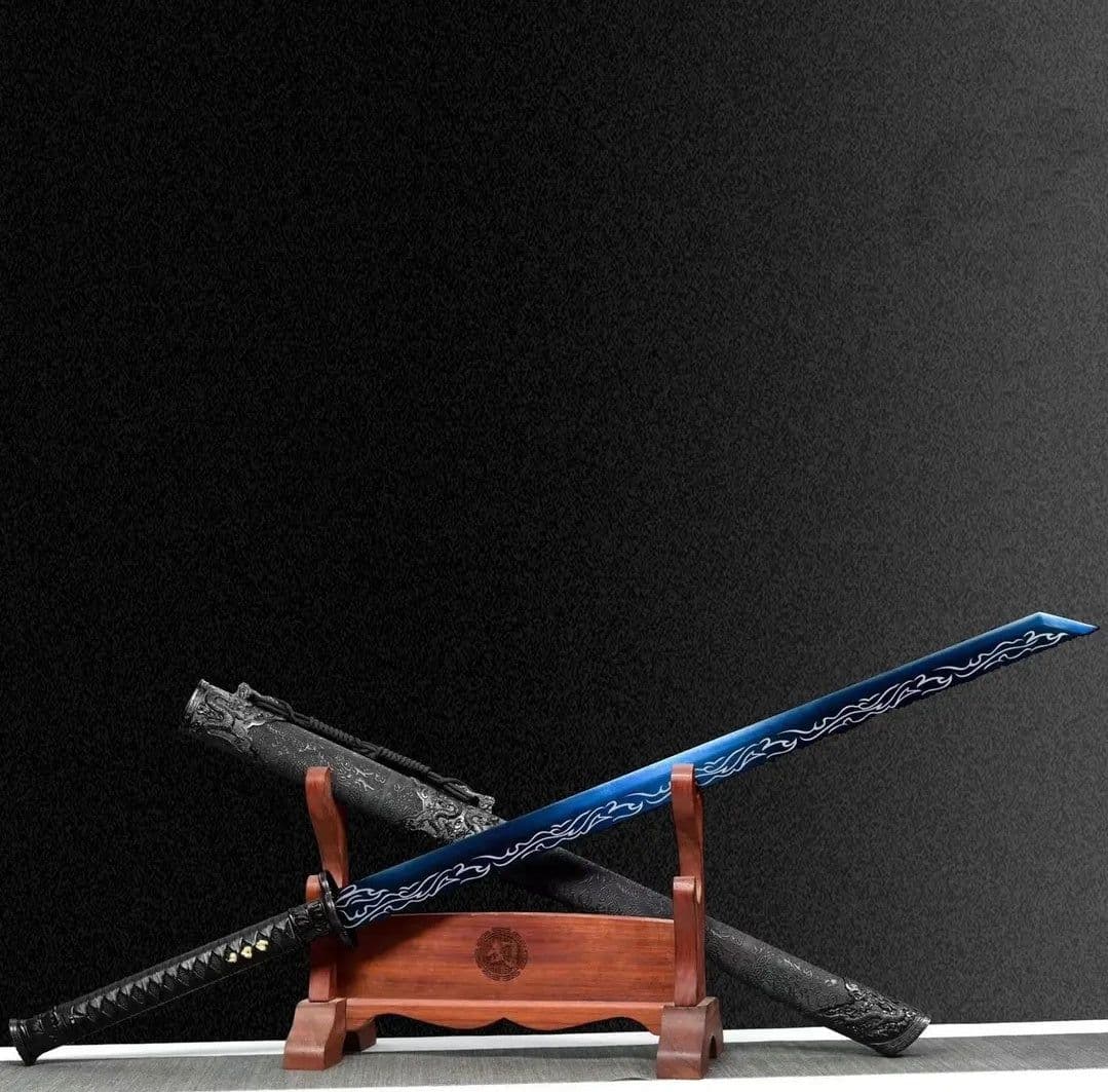 image-Liuying Integral Tang Dynasty Horizontal Sword High Manganese Steel Self-Defense Cold Weapon Collection-Grade Unsharpened
