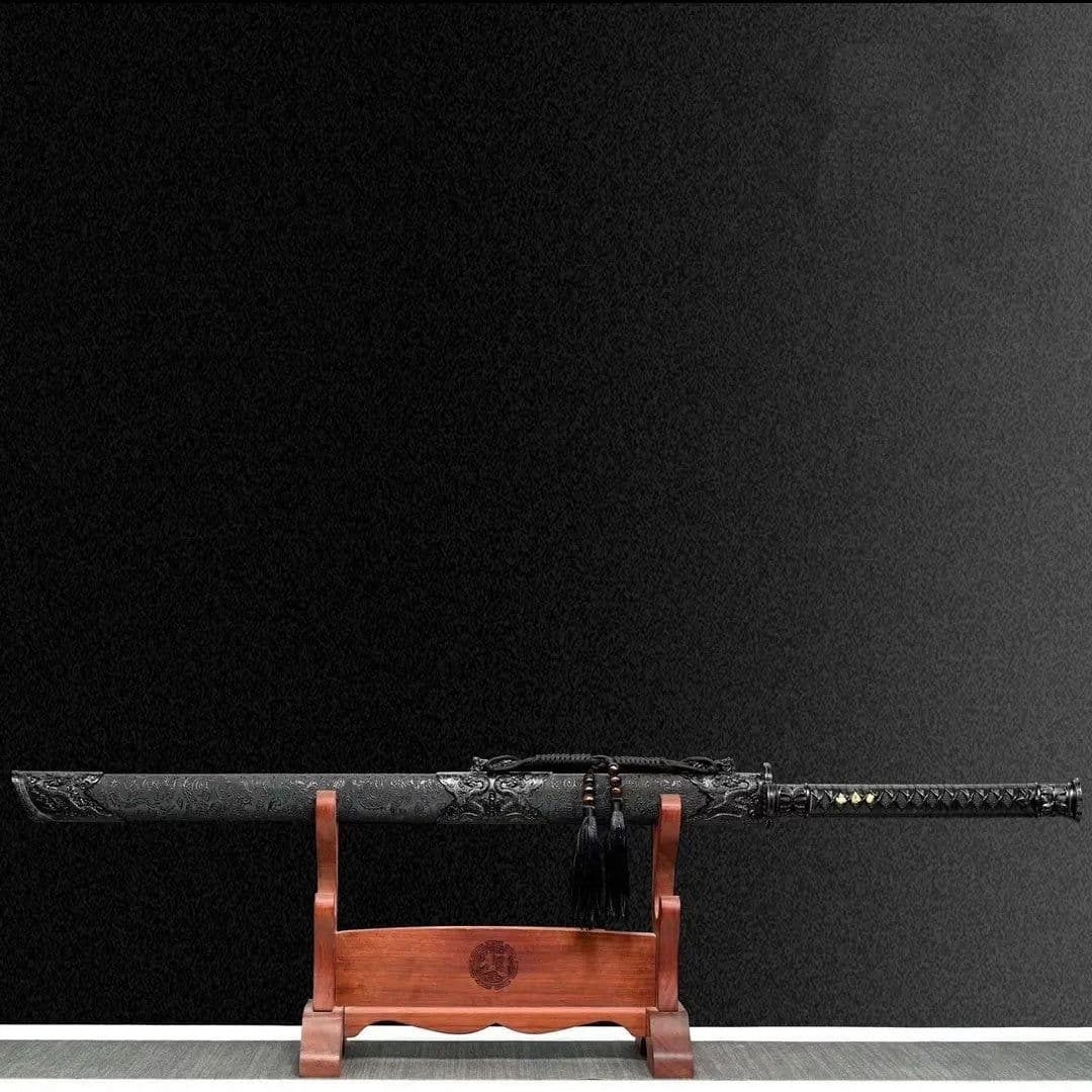 image-Liuying Integral Tang Dynasty Horizontal Sword High Manganese Steel Self-Defense Cold Weapon Collection-Grade Unsharpened