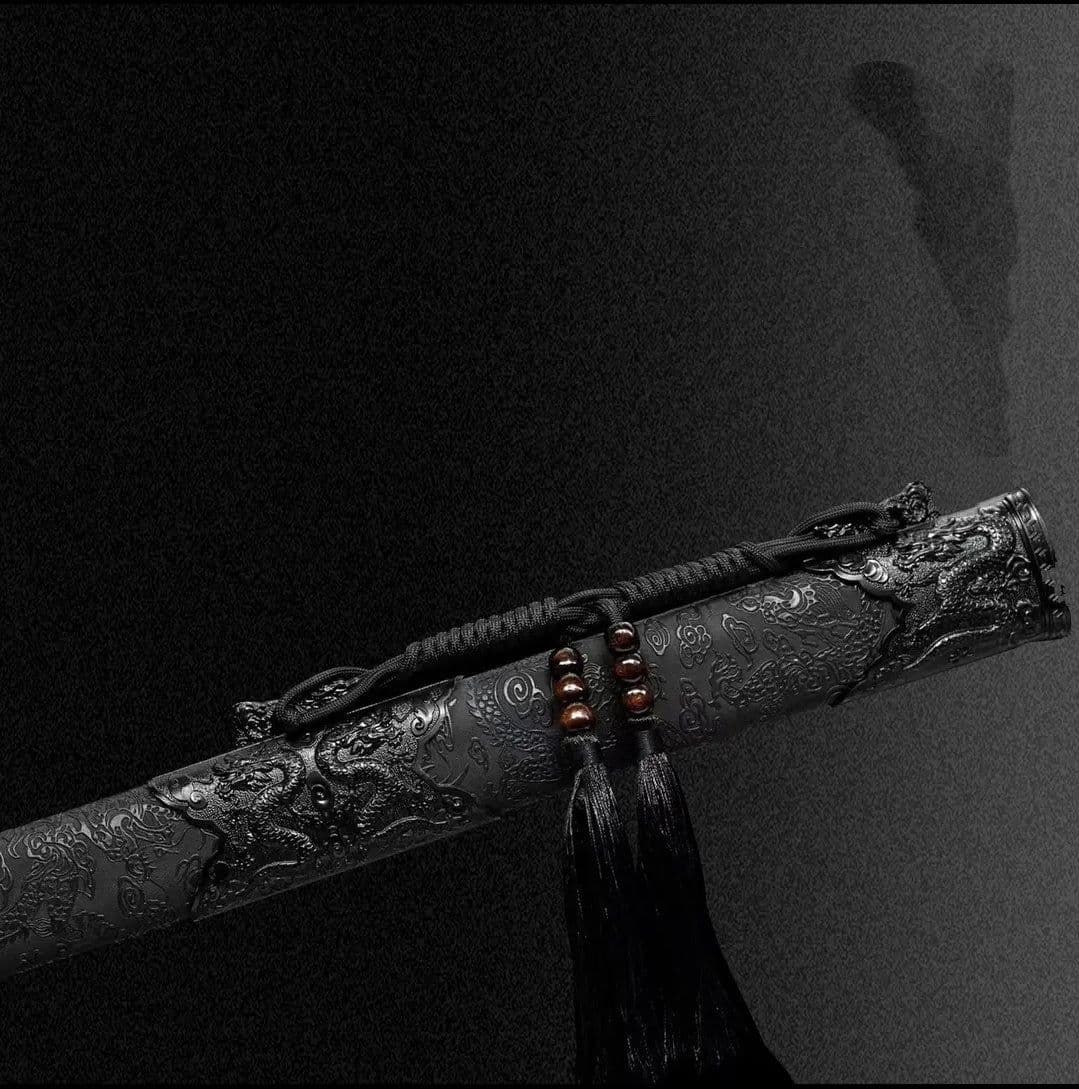 image-Liuying Integral Tang Dynasty Horizontal Sword High Manganese Steel Self-Defense Cold Weapon Collection-Grade Unsharpened
