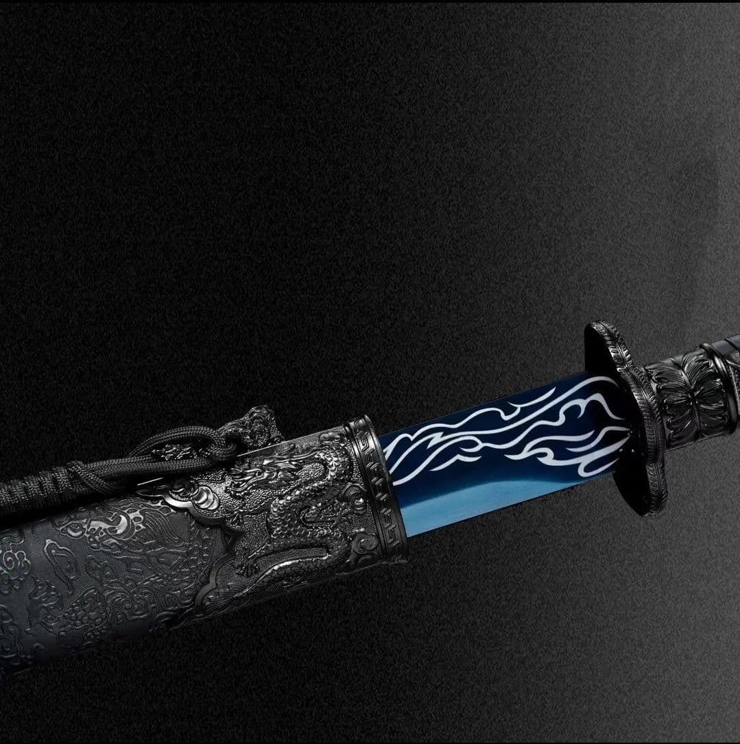 image-Liuying Integral Tang Dynasty Horizontal Sword High Manganese Steel Self-Defense Cold Weapon Collection-Grade Unsharpened