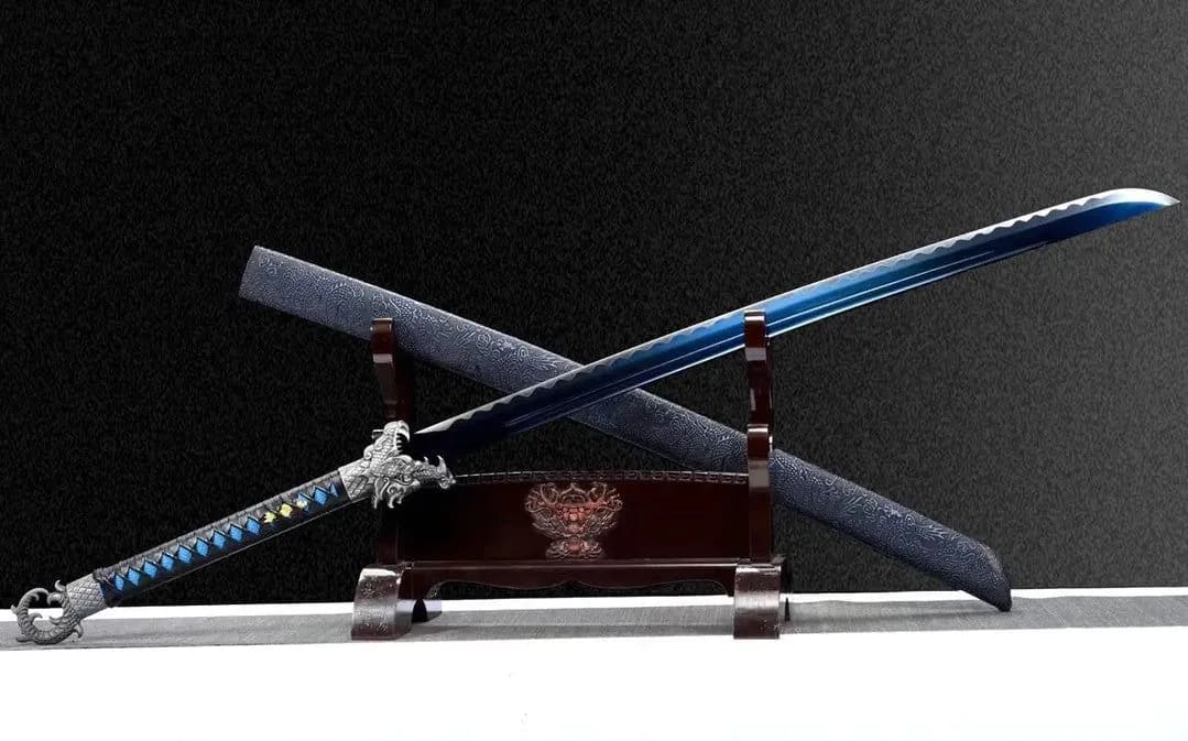 image-Youlan Integral Embroidered Spring Saber High Manganese Steel Self-Defense Cold Weapon Collection-Grade Unsharpened