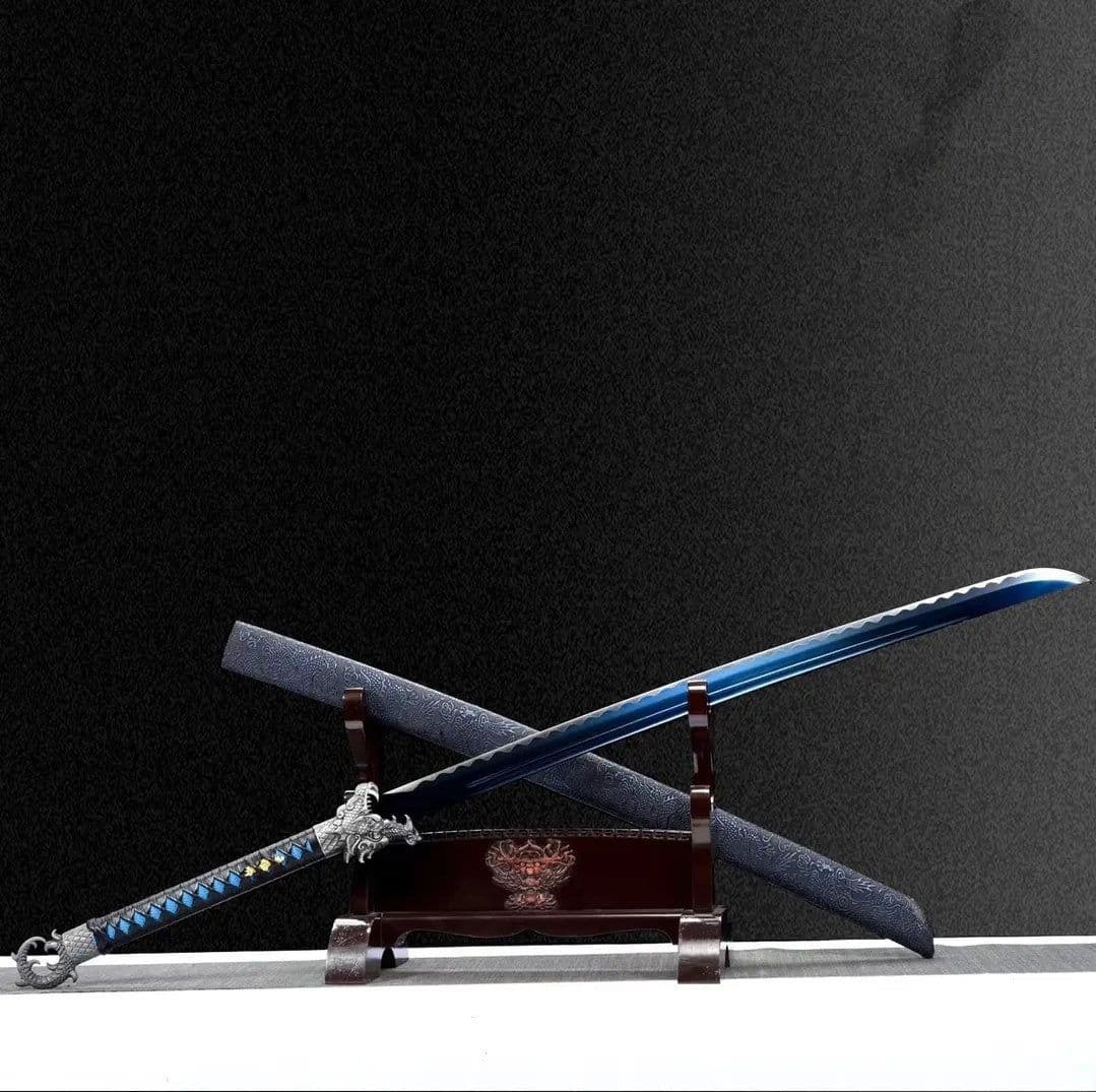 image-Youlan Integral Embroidered Spring Saber High Manganese Steel Self-Defense Cold Weapon Collection-Grade Unsharpened