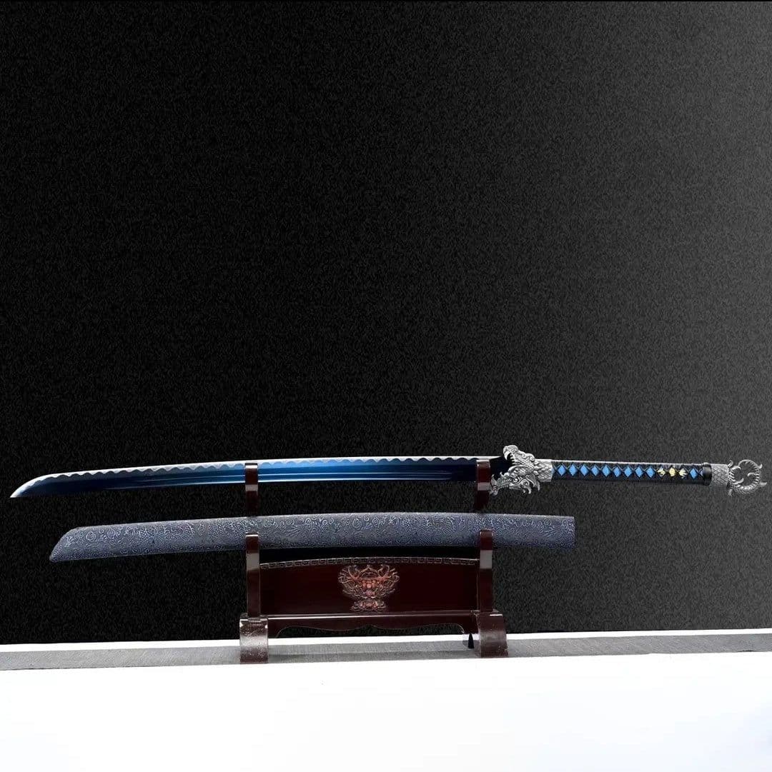 image-Youlan Integral Embroidered Spring Saber High Manganese Steel Self-Defense Cold Weapon Collection-Grade Unsharpened