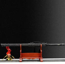 image-Blazing Flame Integral Tang Dynasty Horizontal Sword High Manganese Steel Self-Defense Cold Weapon Collection-Grade Unsharpened