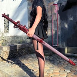 image-Chixiao Longquan Shuanglong Sword One-piece Dragon Spine Blade Alloy Hilt Solid Wood Scabbard With Leather Cover Unsharpened