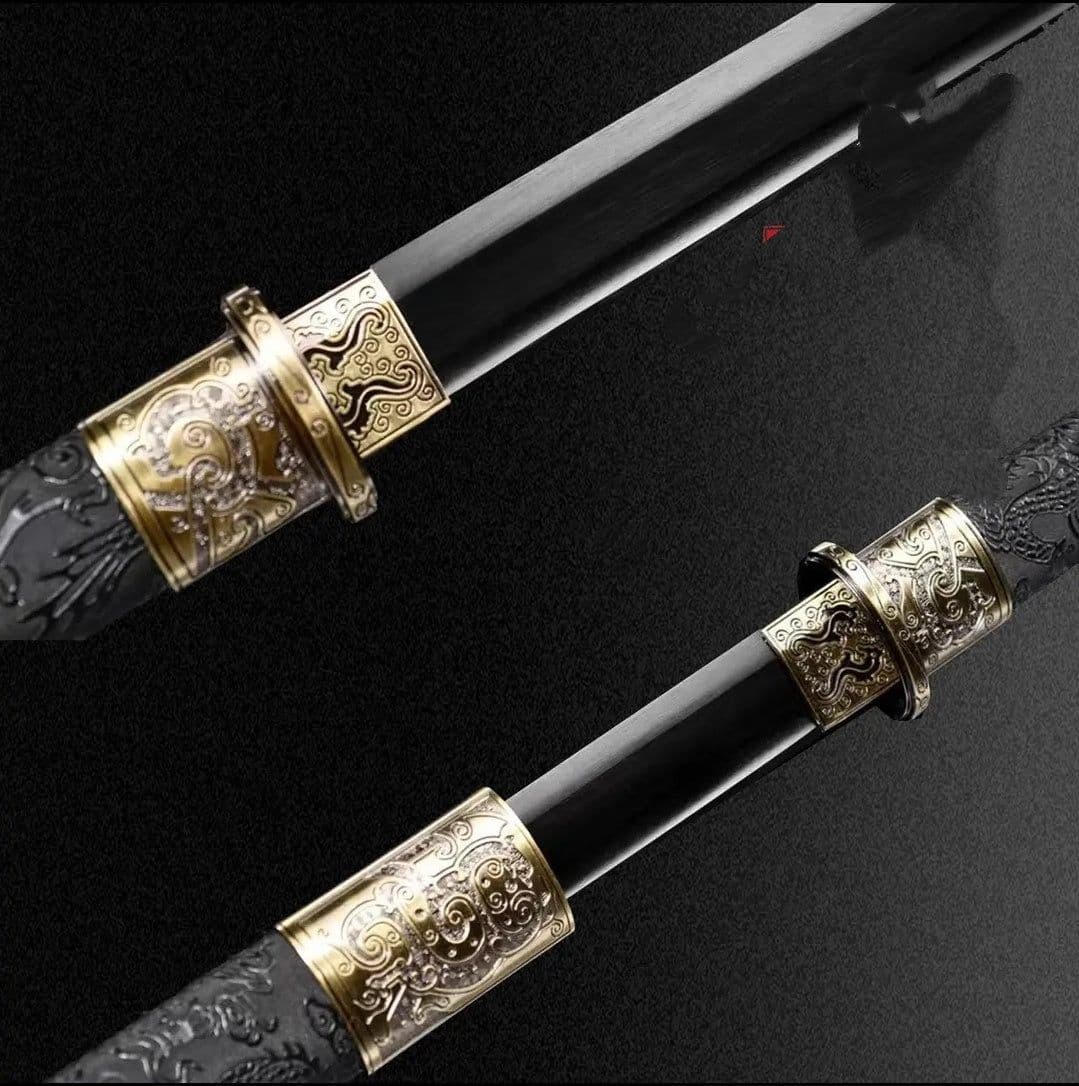 image-Taizong Integral Tang Dynasty Horizontal Sword High Manganese Steel Self-Defense Cold Weapon Collection-Grade Unsharpened