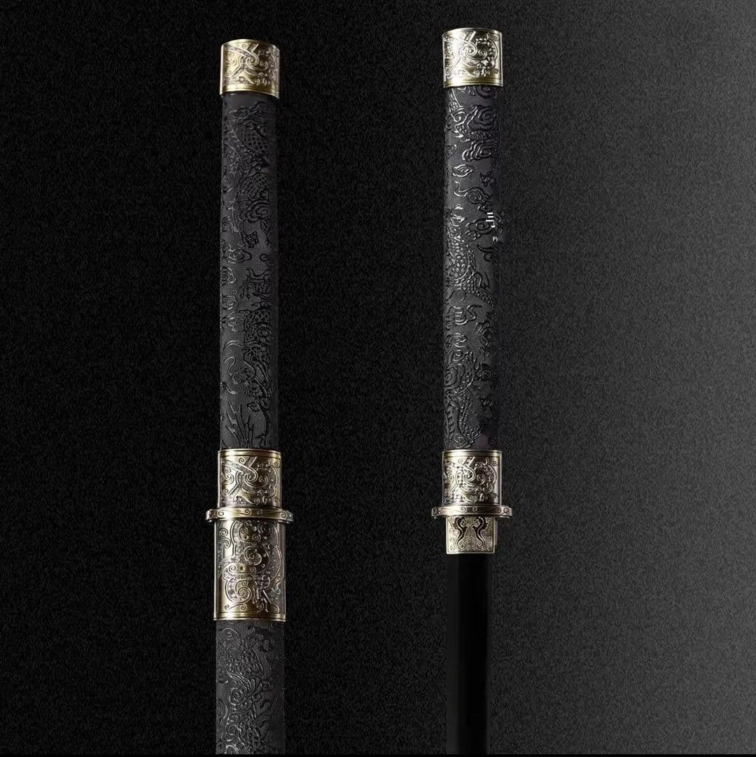 image-Taizong Integral Tang Dynasty Horizontal Sword High Manganese Steel Self-Defense Cold Weapon Collection-Grade Unsharpened