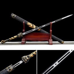 image-Handmade Integrated High Manganese Steel Swords Tang Heng Dao Xiu Chun Dao Embroidered Spring Saber For Jinyiwei, Unsharpened Cold Weapons