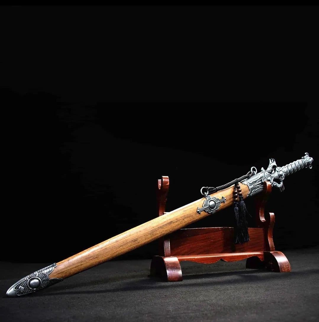 image-Xiehun Sword One-piece Hundred-Refined Pattern Steel Collectible Cold Weapon Unsharpened Not For Self-Defense